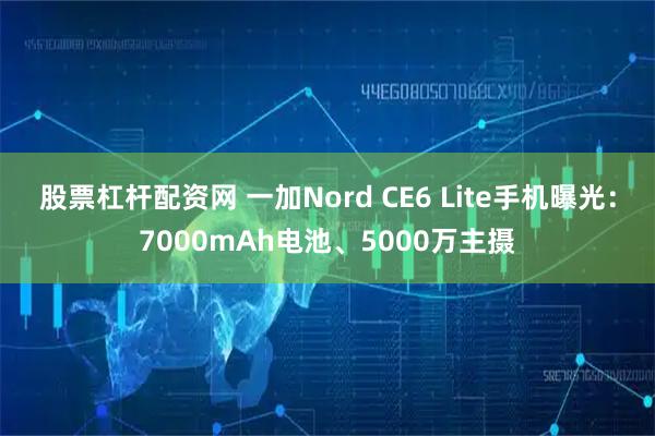 股票杠杆配资网 一加Nord CE6 Lite手机曝光：7000mAh电池、5000万主摄